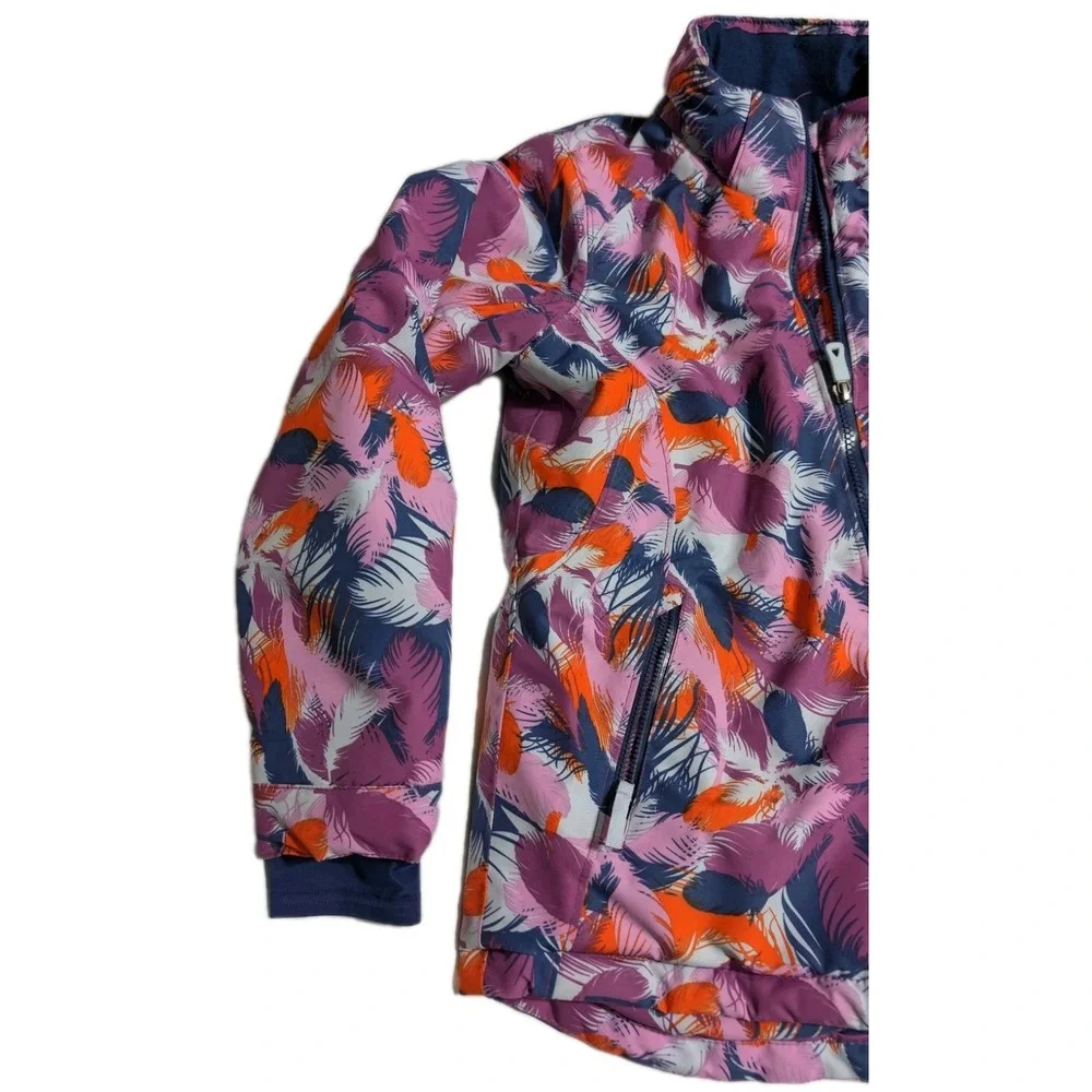 Kamik Youth Girls Winter Jacket Size 10‎ Feather Print Insulated Full Zip